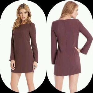 New Guess by Marciano Rich Burgundy Long Sleeve Dress SZ 0